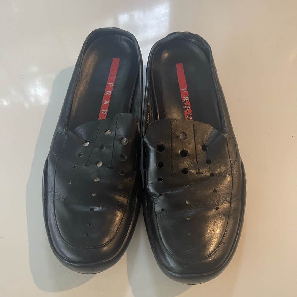 Black Edgy Prada Loafers